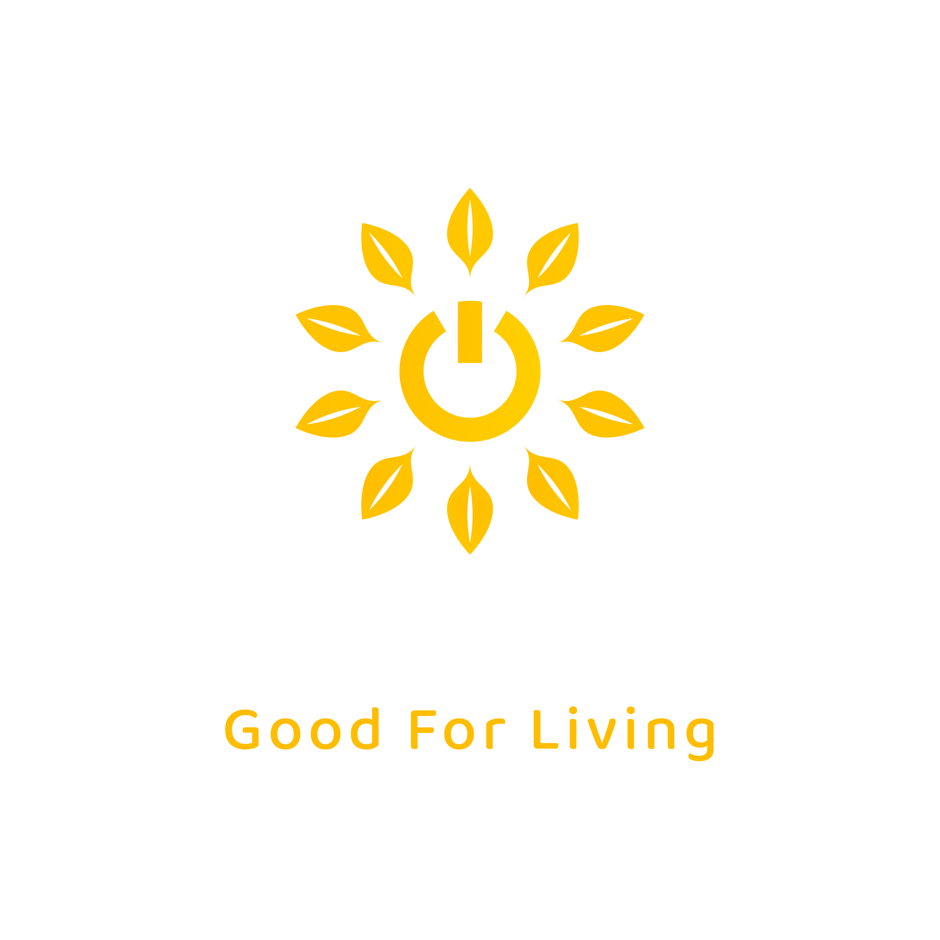 GFL Solar Logo - a power button sprouting leaves above the text